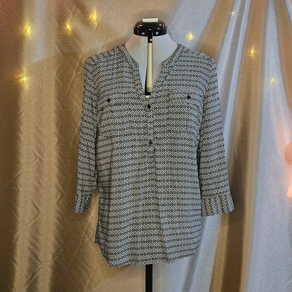 Canyon River Blues, Black, White, Top, Size: M